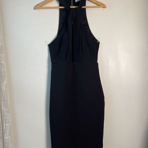 EUC Bec + Bridge Black High Neck Peek A Boo Mini Dress US 4 - Picture 5 of 13